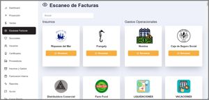 Escaneo de facturas de proveedores en SGT