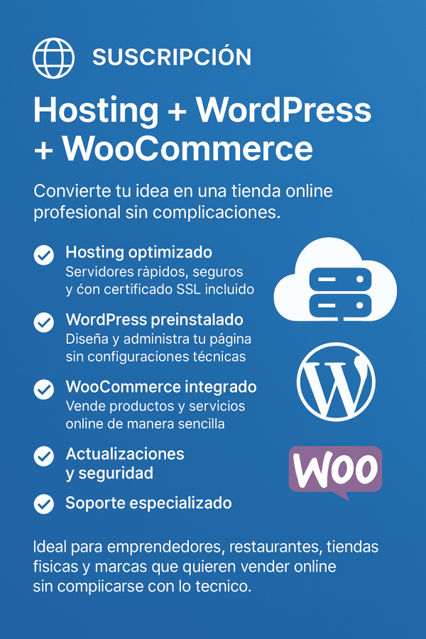 Plan ecommerce Simple150 $ + 7 % ITBMS